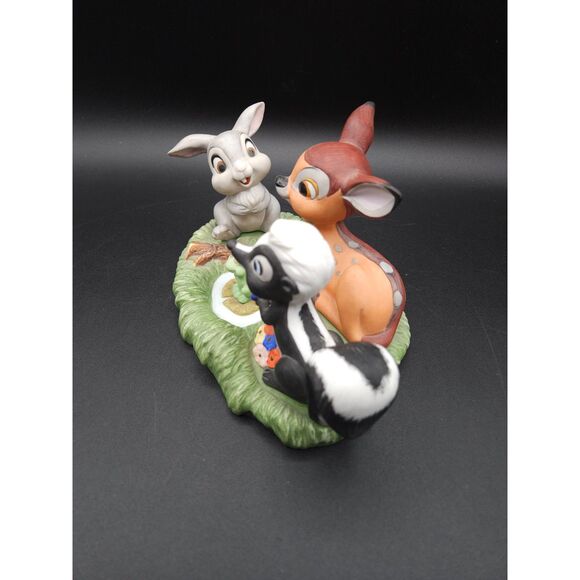 Vtg Walt Disney Productions Bambi Thumper & Flower with Frog Ceramic Figurine - Picture 3 of 9
